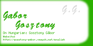 gabor gosztony business card