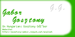 gabor gosztony business card